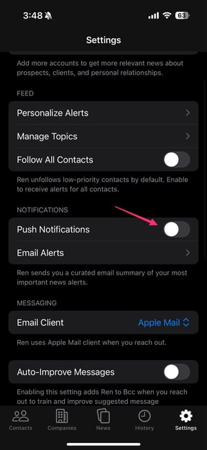 ren push notifs